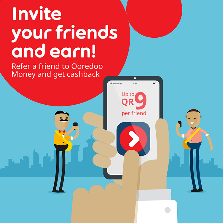 Refer friends to Ooredoo Money and get cashback promotion with Ooredoo