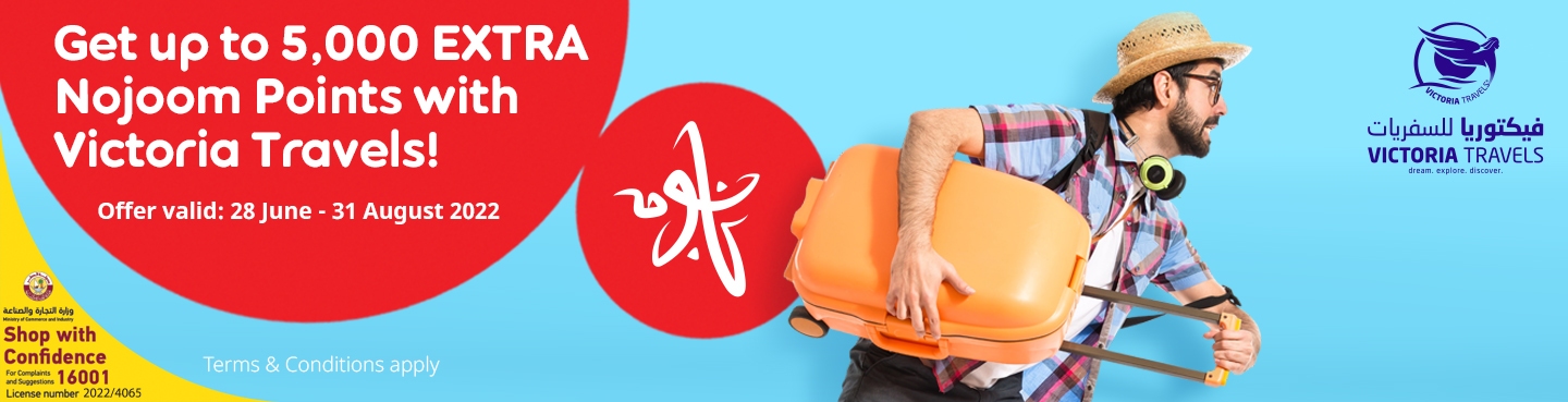 Earn extra Nojoom points with Victoria Travels and Ooredoo