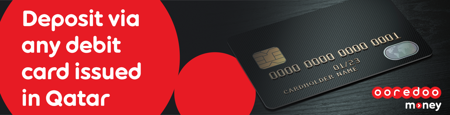 Deposit via debit cards issued in Qatar with Ooredoo Money