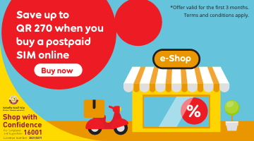 Save up to QR 270 when you buy a Sim online with Ooredoo Postpaid Plans