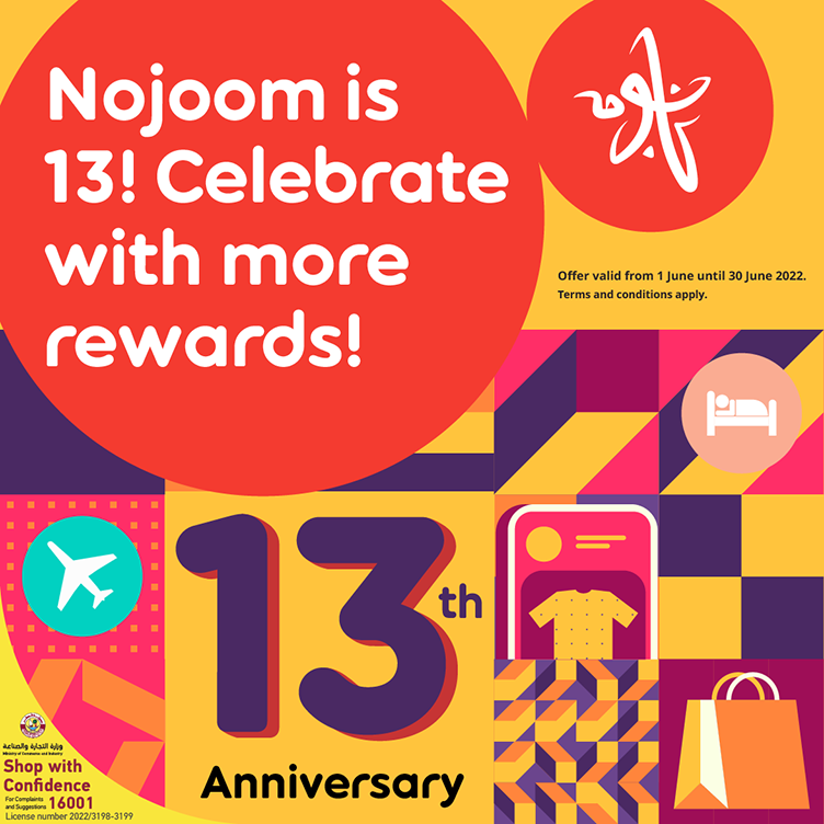 Win Big 13th anniversary promotion with Ooredoo Nojoom