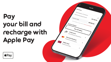 Pay your bill and recharge with Apple pay for Ooredoo Postpaid and Prepaid