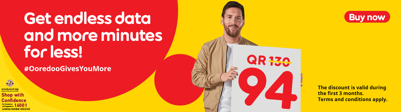Save up to QR 270 when you buy a SIM online with Ooredoo Postpaid Plans