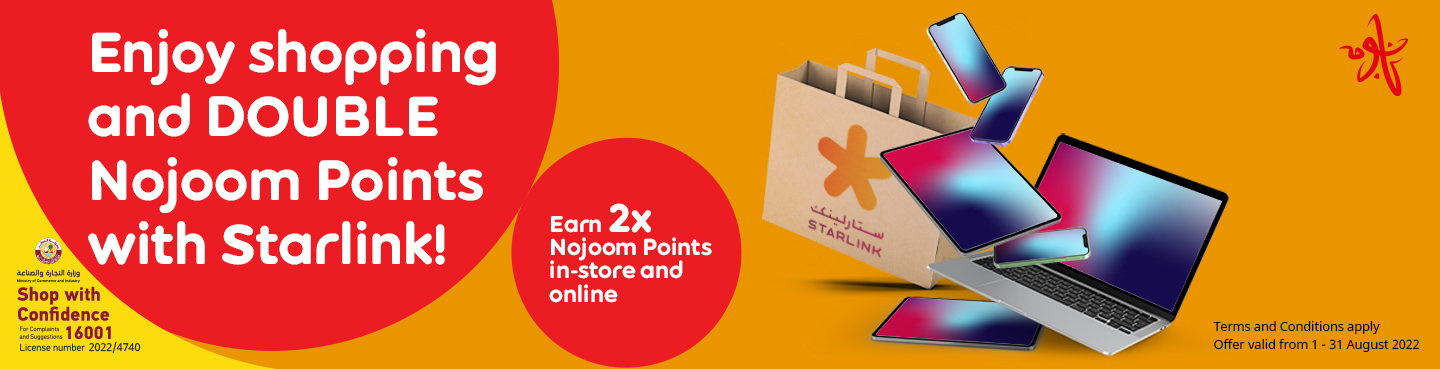 Earn double points at Starlink with Nojoom from Ooredoo