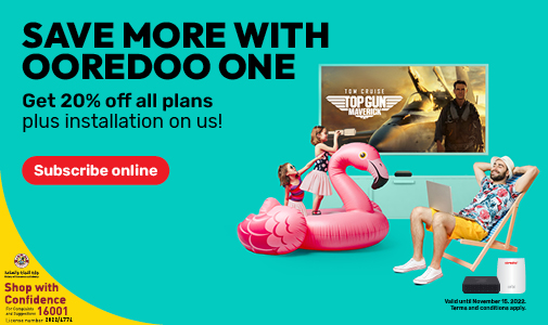 Subscribe online and get 20% off all Ooredoo ONE plans from Ooredoo