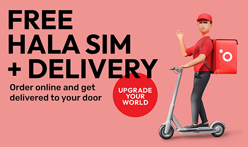 Get a free Hala SIM with free delivery to your door from Ooredoo Prepaid Plans