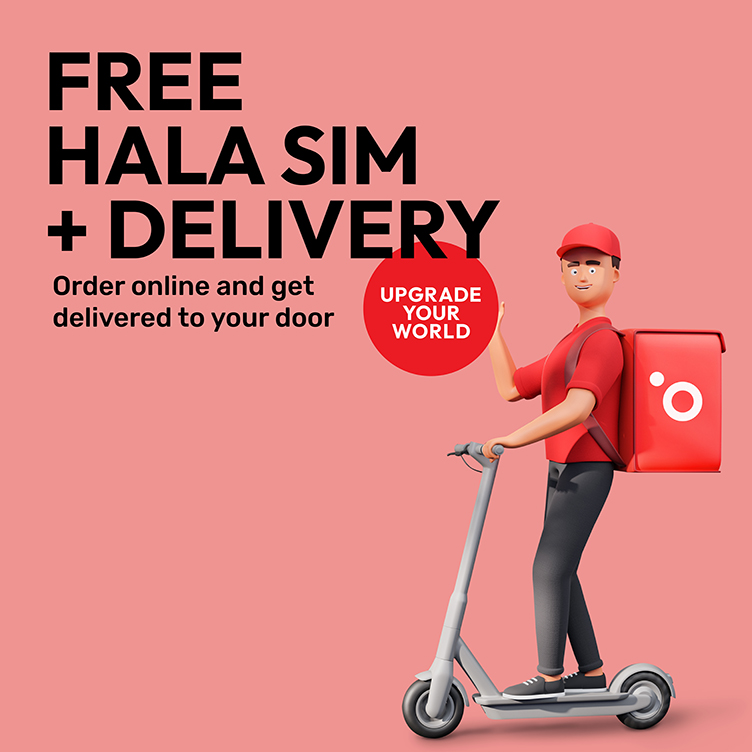 Get a free Hala SIM with free delivery to your door from Ooredoo Prepaid Plans