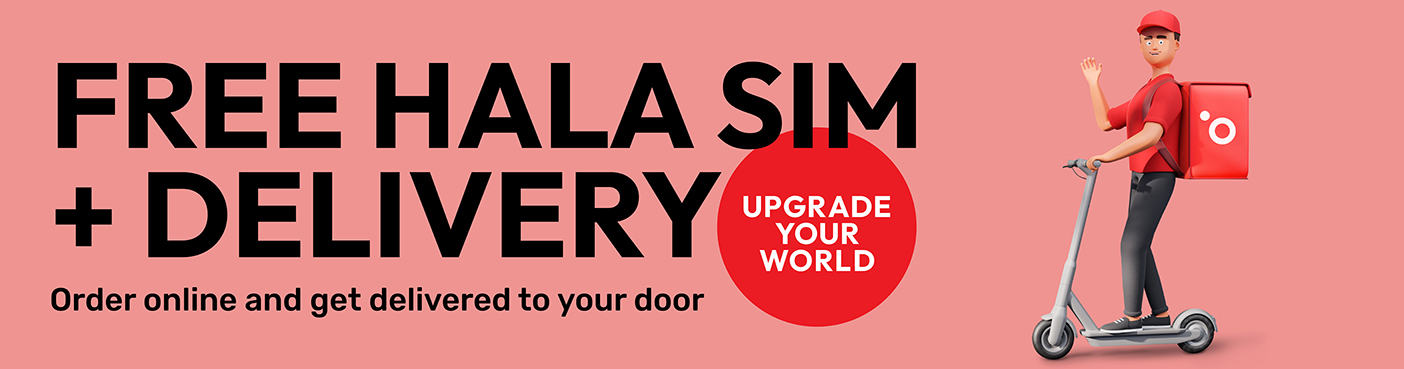 Get a free Hala SIM with free delivery to your door from Ooredoo Prepaid Plans