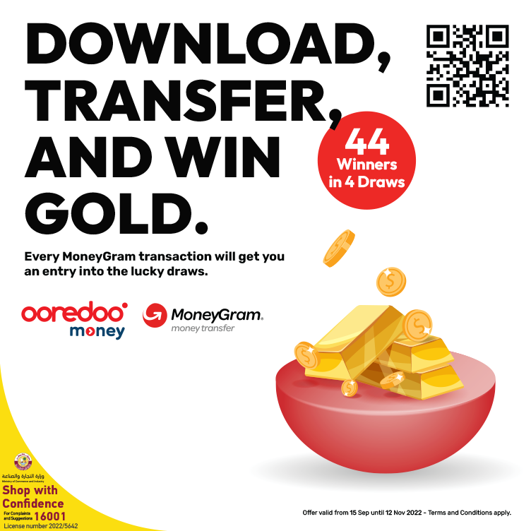 Download Ooredoo Money app, transfer, and win gold with Ooredoo Mobile Money