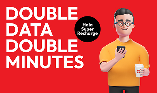 Get double data and double minutes with Hala Prepaid from Ooredoo