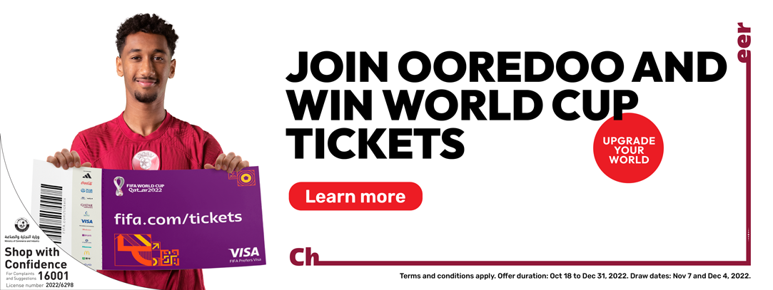 Join Ooredoo and win FIFA World Cup tickets with Postpaid and Prepaid plans