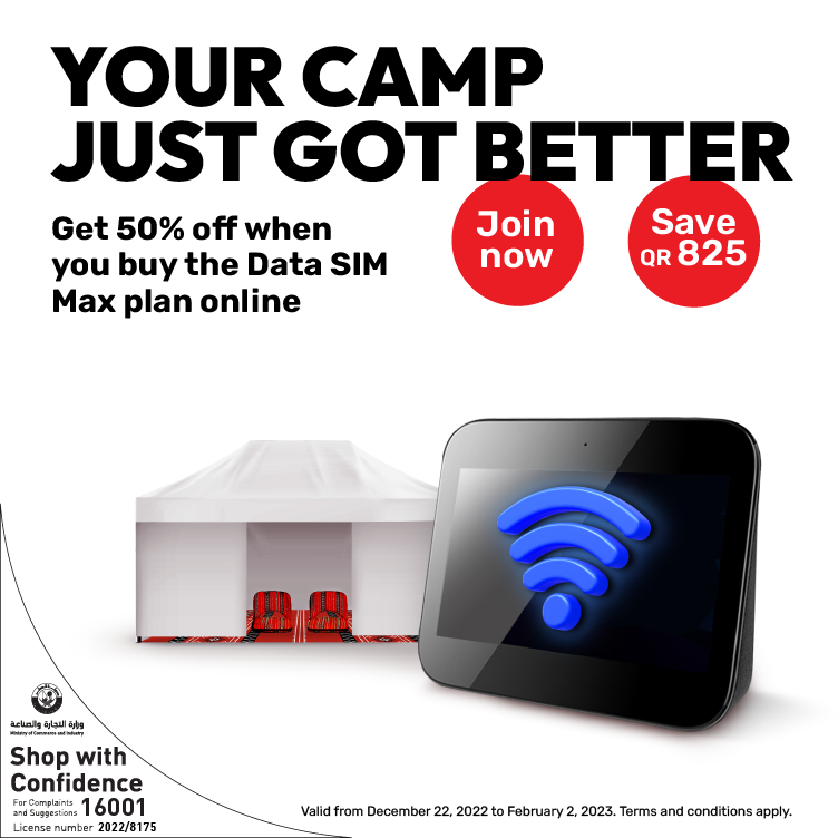 Your camp just got better, get 50% off when you buy the Data SIM Max plan online from Ooredoo Postpaid Data Plans