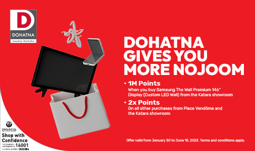 DOHATNA gives you more Nojoom, 1 million points and double points from Ooredoo