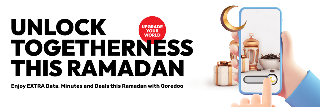 Unlock together this Ramadan and enjoy extra data, minutes and deals during the holy month from Ooredoo  