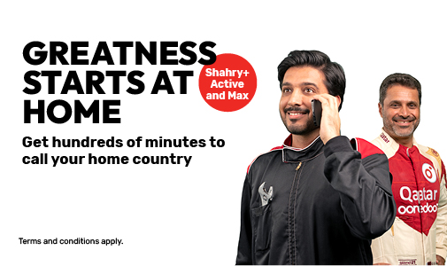 Greatness starts at home, get hundreds of minutes to call your home country with Shahry+ Active and max from Ooredoo postpaid plans 