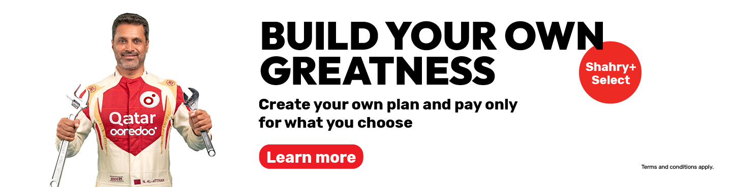 Build your own greatness, create your own plan and pay only for what you choose with Shahry+ select from Ooredoo postpaid plans