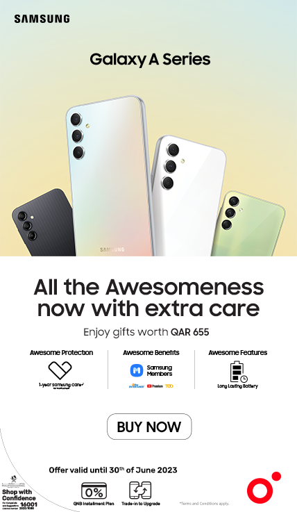 Latest devices are here earn 2x Nojoom points on all new Samsung Galaxy A Series from Ooredoo