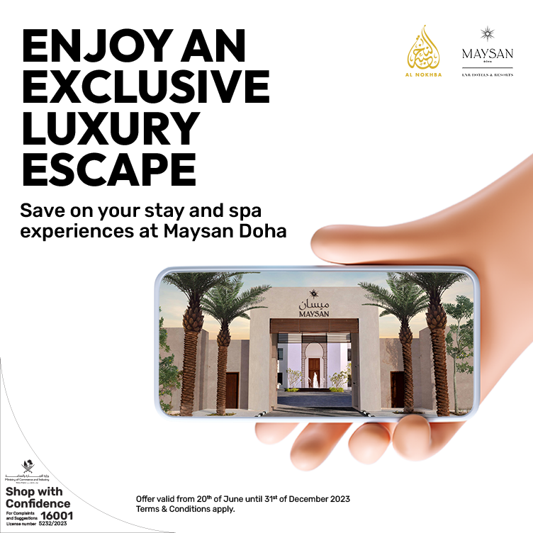 Save on room rates and spa services at Maysan Doha with Ooredoo Nojoom