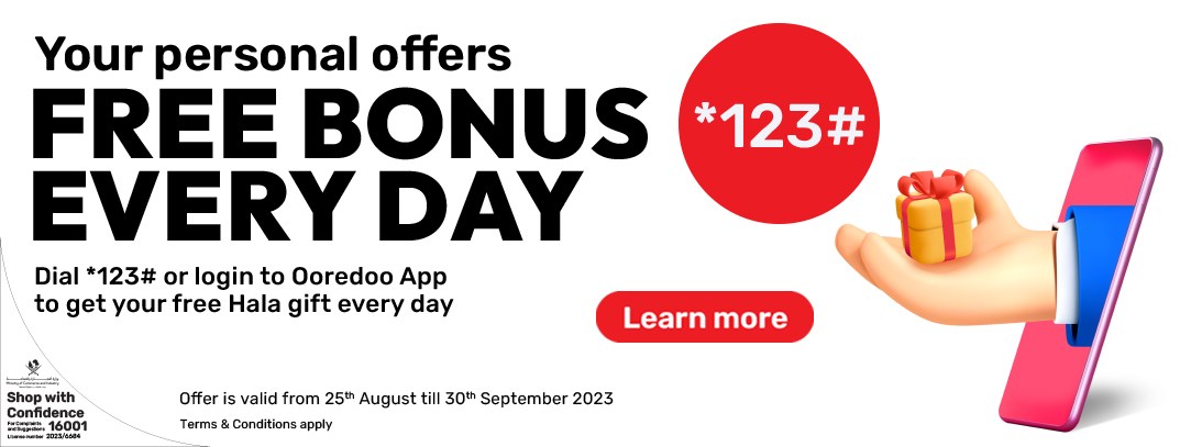 Your personal offers, free bonus every day from Ooredoo prepaid plans