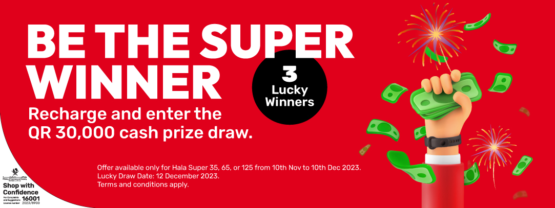 Recharge and enter the QR 30,000 cash prize draw with Ooredoo