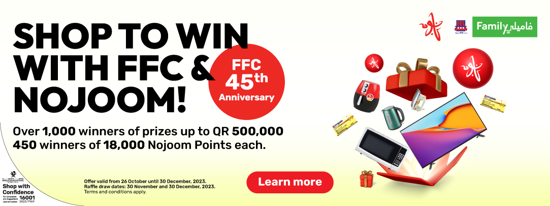 Shop to win with FFC & Nojoom with Ooredoo