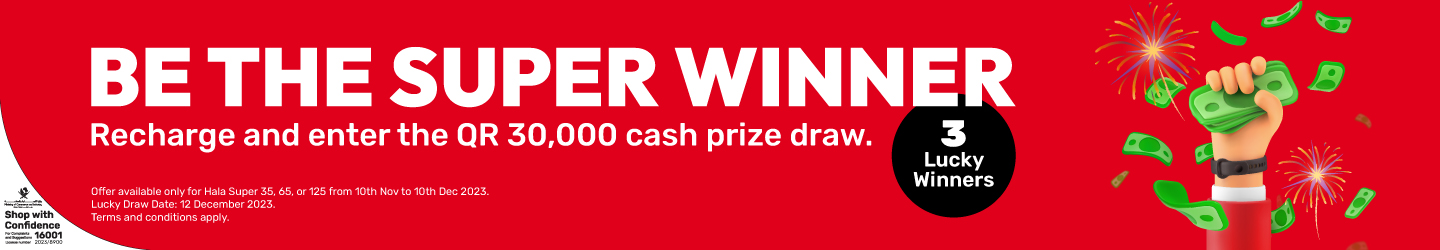 Recharge and enter the QR 30,000 cash prize draw with Ooredoo