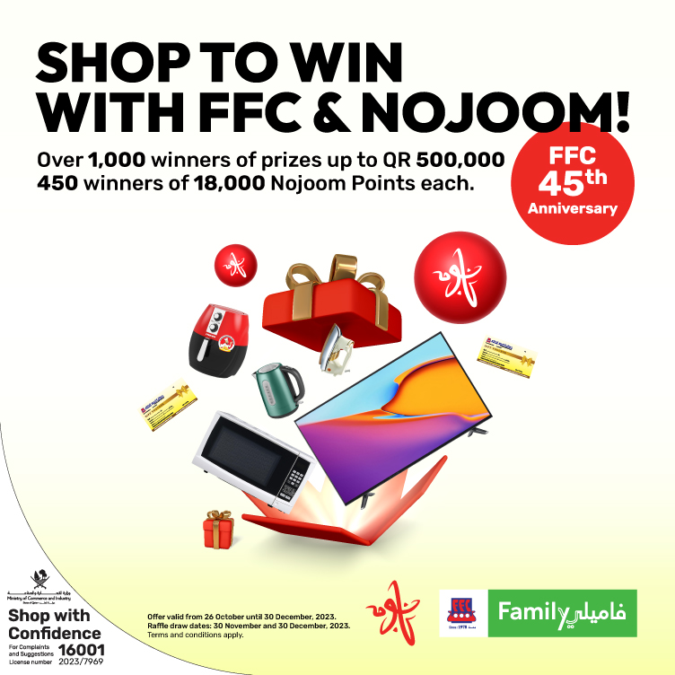 Shop to win with FFC & Nojoom with Ooredoo