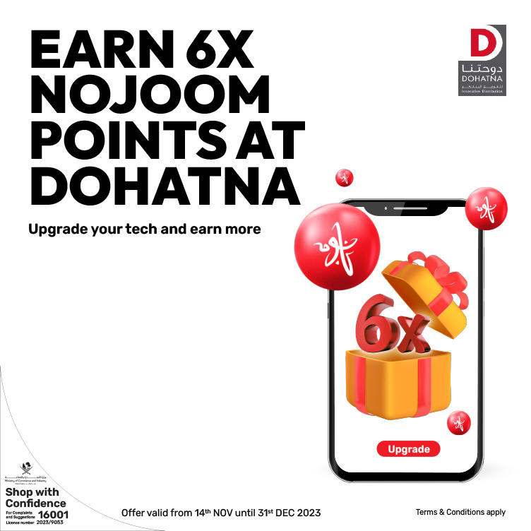 This is your chance to earn an incredible 6X the points at Dohatna!