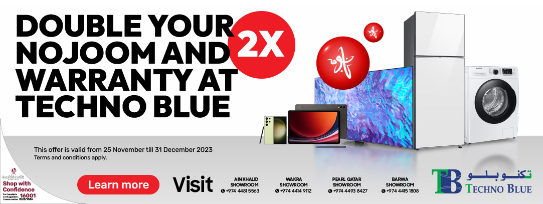 Double your nojoom and warranty at techno blue with Ooredoo nojoom