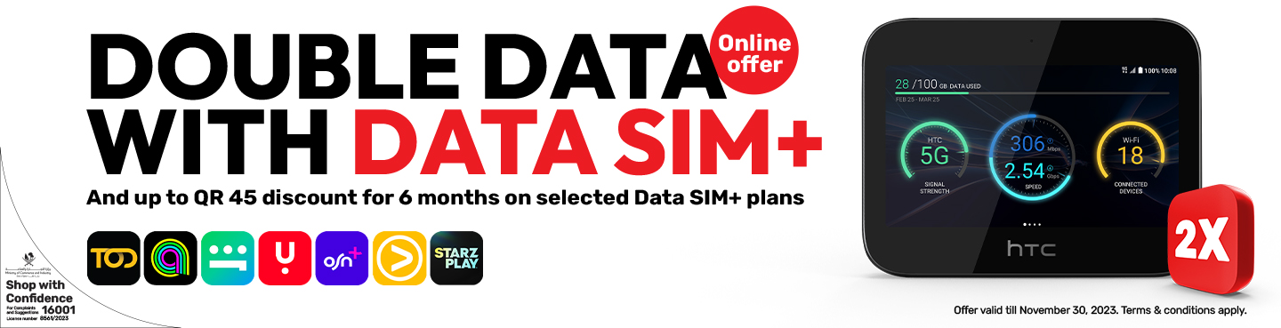 Unlimited roaming in 27 countries with Data SIM+ Platinum with ooredoo postpaid plans