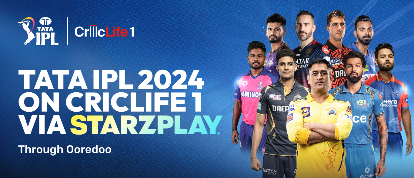 TATA IPL 2024 on criclife1 via Starzplay