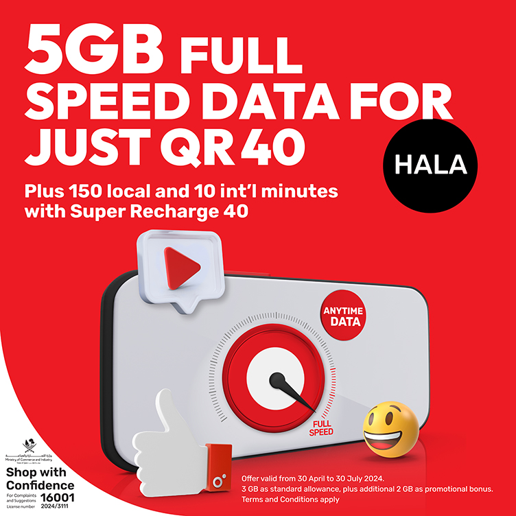 5GB Full Speed Data For Just 40QR